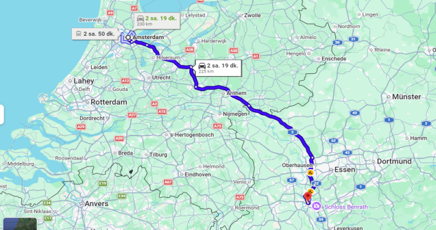 Amsterdam ile Düsseldorf yakın mı?