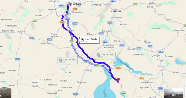 Ankara ile Şereflikoçhisar kaç kilometre?